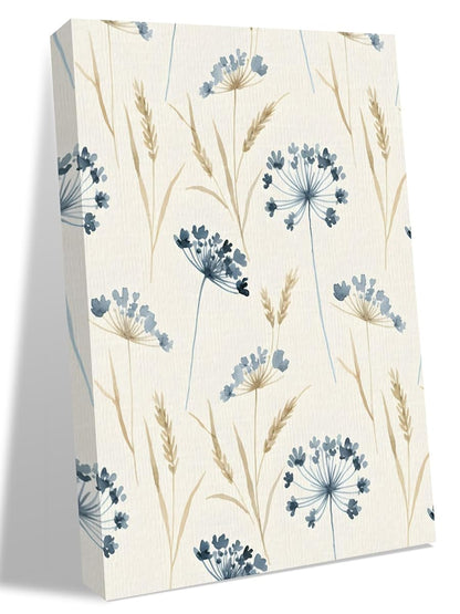 NuYeBiofx Watercolor Farm Dandelion Wheat Canvas Wall Art Prints,48"x32" Framed Picture Artwork Wild Flower on Beige Printed Canvas Oil Painting for Living Room Bedroom Office,Ready to Hang