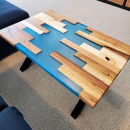 Uniquely Customized Large Epoxy Table Resin River Dining Table for 2, 4, 6, 8 River epoxy Dining Table Epoxy Coffee Table Living Room Table Home décor (16.5" Inches Tall, 36 x 20 Inches)