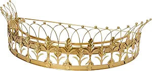 Creative Co-Op Decorative Metal Curtain or Canopy Crown, Gold Finish, view 2