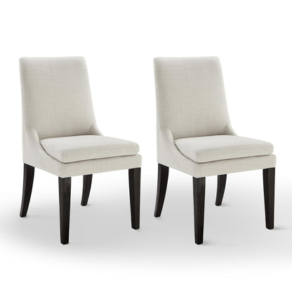 Upholstered Dining Chairs Modern Sidechair Performance Fabric High Back Armlesschair for Diningroom Kitchen,Cream,Set of 2(1 Box)