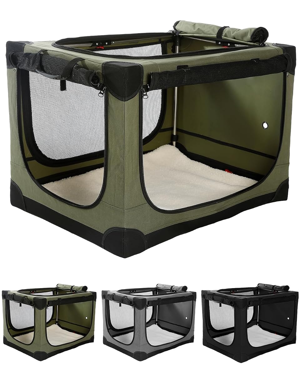 30" Soft Collapsible Travel Dog Crate for Medium Dogs,Green