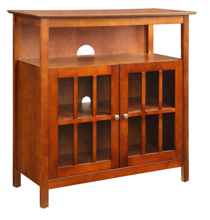 Big Sur Highboy TV Stand 36" - Modern Entertainment Center For TVs up to 40", Storage Cabinet for Dining, Living Room, & Entryway, Console Hall Table with Shelves, Cherry