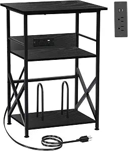 Record Player Stand with Charging Station, view 2