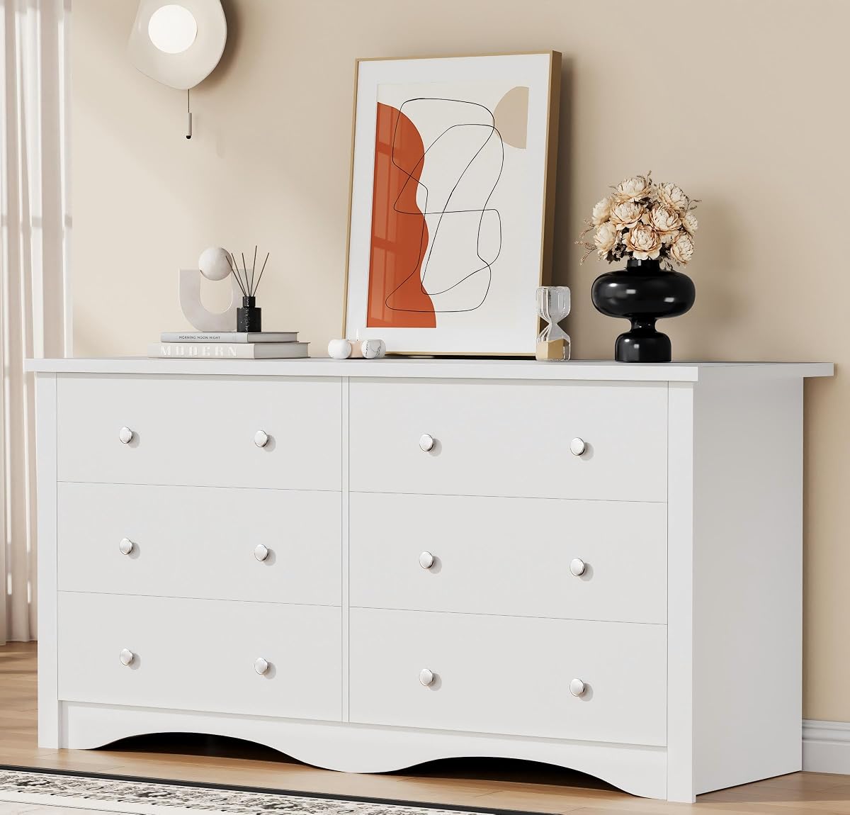 White 6 Dresser for Bedroom