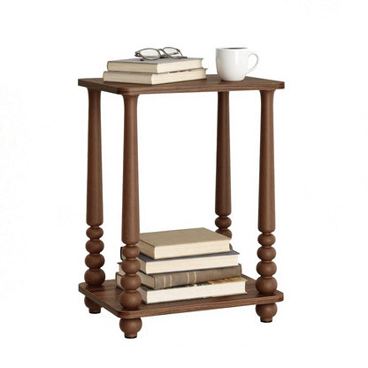 VASAGLE Mariel Collection - Side Table, Accent Nightstand for Small Spaces, Rectangular End Table with Shelf, Solid Wood Legs, Mid-Century Modern, Living Room Bedroom, Chestnut Walnut ULET294KX01S