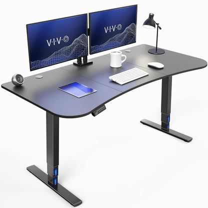 VIVO Black 63 x 32 in Standing Desk, DESK-KIT-2E1B