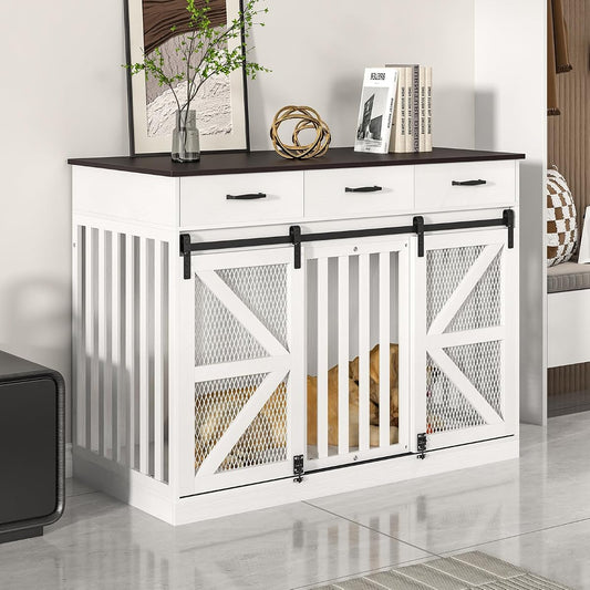 2-in-1 Farmhouse Dog Crate Furniture