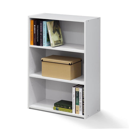WRIGHT Book Shelf, 3-Tier Modern Bookshelf, Bookcase with Closed Back, 11.6" x 24.5" x 35.3", for Living Room, Bedroom, Home Office, Soft White