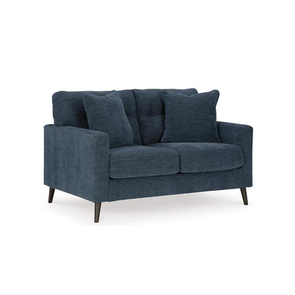 Signature Design by Ashley Bixler Classic Tufted Loveseat with Removable Cushions, Blue
