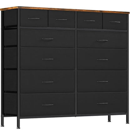 Dresser for Bedroom with 12 Drawers, Tall Fabric Drawer Dressers