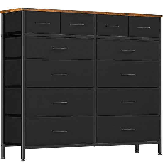 Dresser for Bedroom with 12 Drawers, Tall Fabric Drawer Dressers