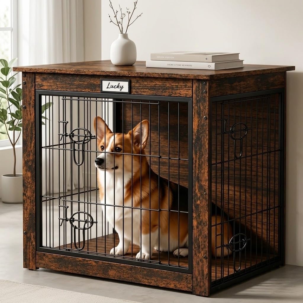 Furniture Style Dog Crate End Table for Small Medium Dogs