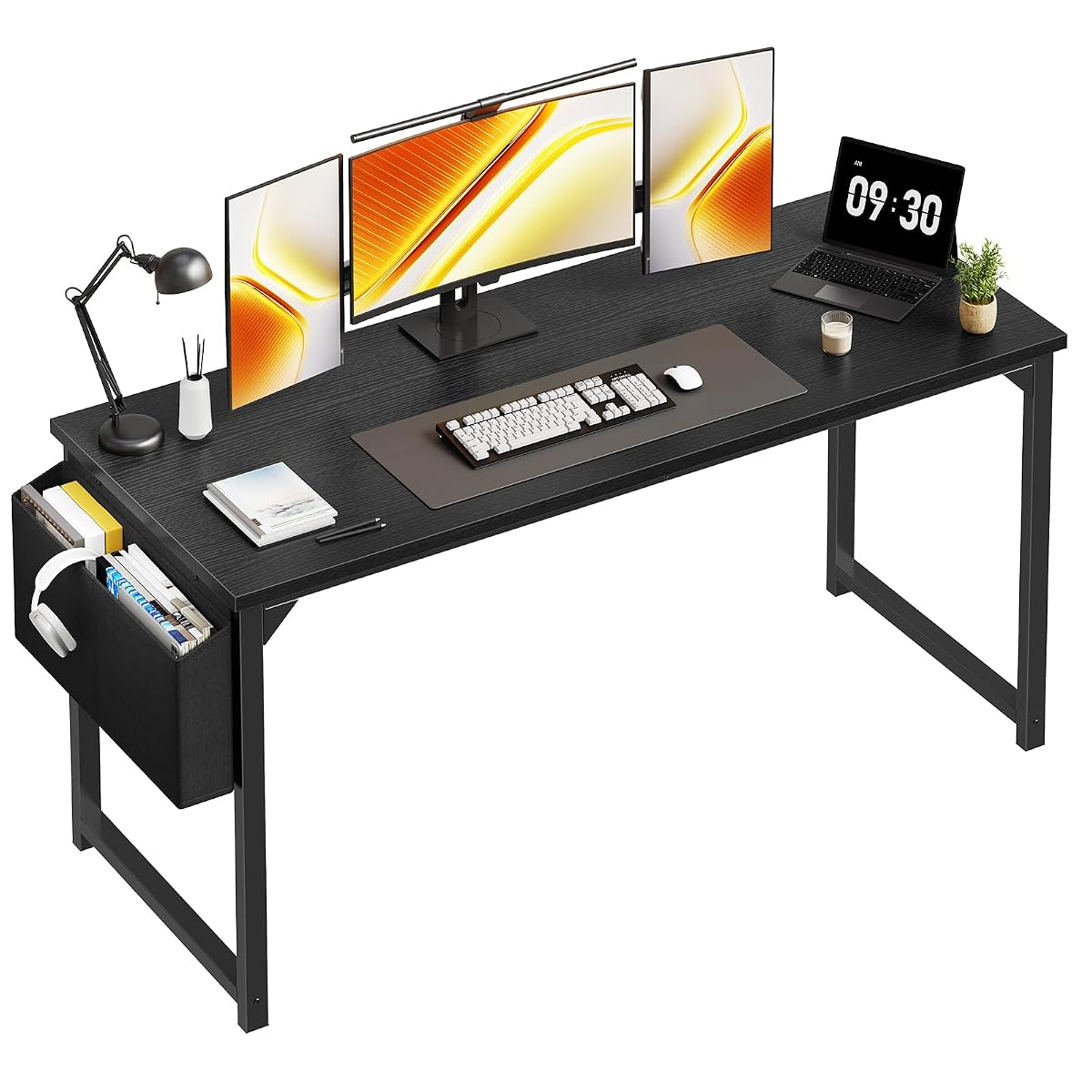 63" Computer Desk Home Office Desk, Gaming Desks, Black
