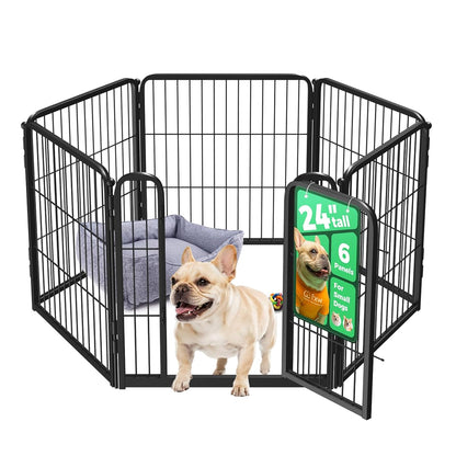 Homeplus Indoor Dog Playpen, 24" H, 6 Panels, for Puppies & Small Dogs