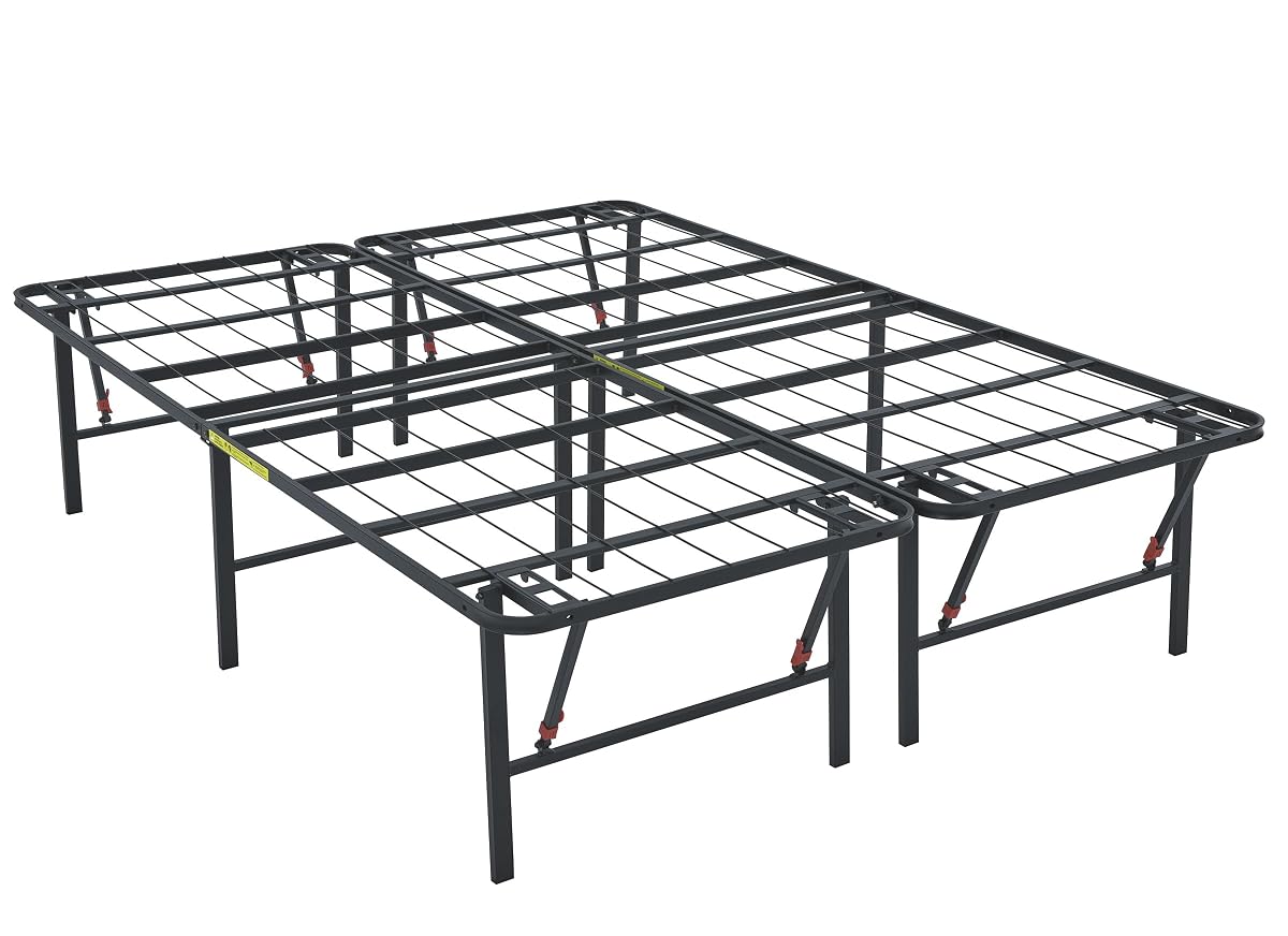 Foldable Metal Platform Bed Frame with Storage Space, Sturdy Steel