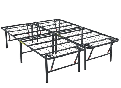Bed Frame with Storage, Foldable Metal Platform, Sturdy Steel