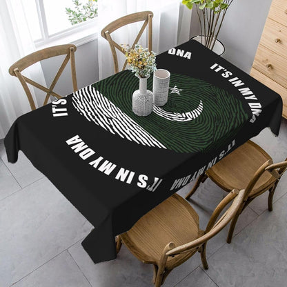 Pakistani flag tablecloth in stain resistant fabric