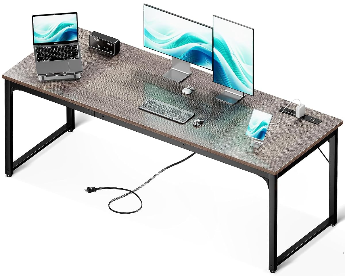 71 Inch Computer Desk with Power Outlet