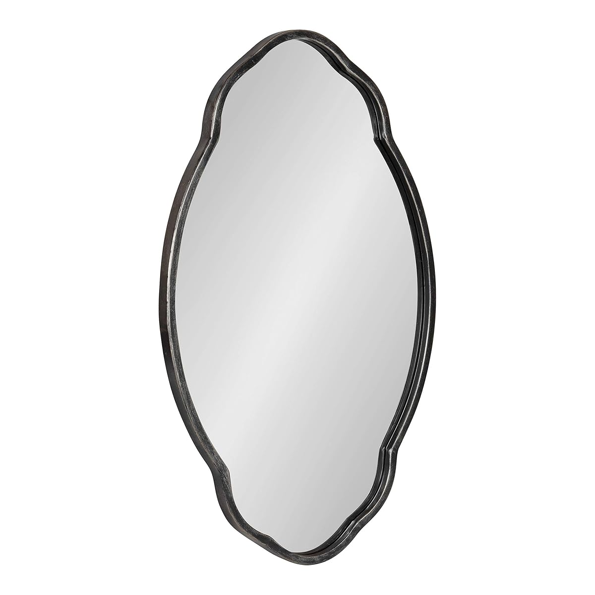 Magritte Traditional Scalloped Mirror, 18 x 30, Black, Decadent Farmhouse Wall Decor