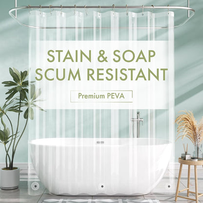 Shower Curtain Liner, 72x72 Clear Shower Curtain Liner