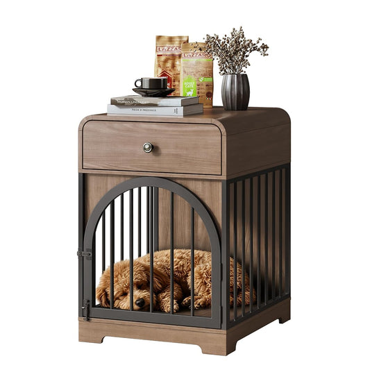 Dog Crate Furniture, Wooden Dog Crate House with Drawer