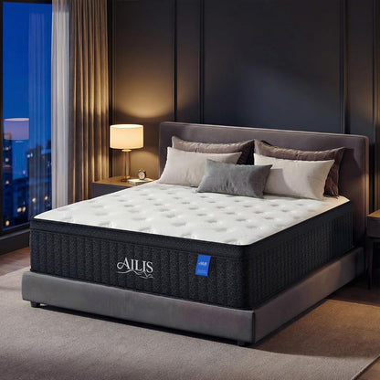 ailis Queen Mattress, 14 Inch Queen Hybrid Mattress in a Box