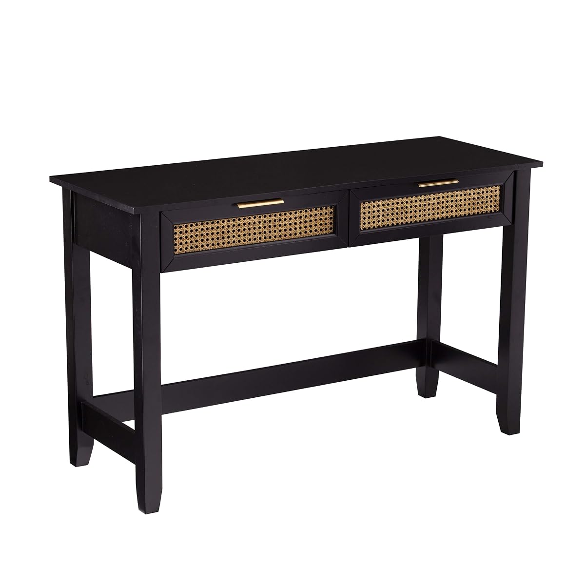 Holly & Martin Chekshire Storage Console - Transitional Design, Black Rattan - Ideal for Entryway, Living Room (CK1003003)