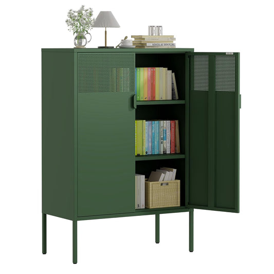 47" Green Metal Storage Cabinet Office Storage Multipurpose Cabinets