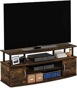 Jaya Entertainment Center Stand Unit/TV Desk for up to 55 inch, Amber Pine/Black, view 2