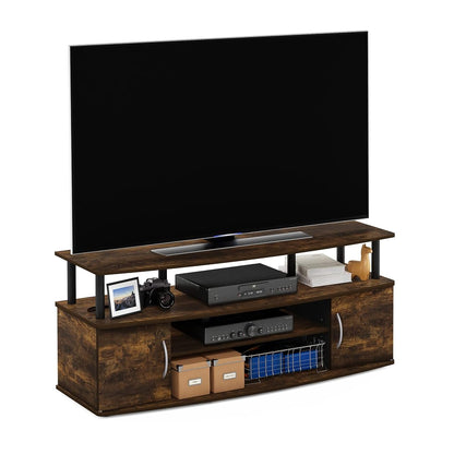 Jaya Entertainment Center Stand Unit/TV Desk for up to 55 inch, Amber Pine/Black