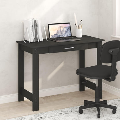 Jaya Desk, 39.2 Wide Computer Desk with Drawer, Darkwood