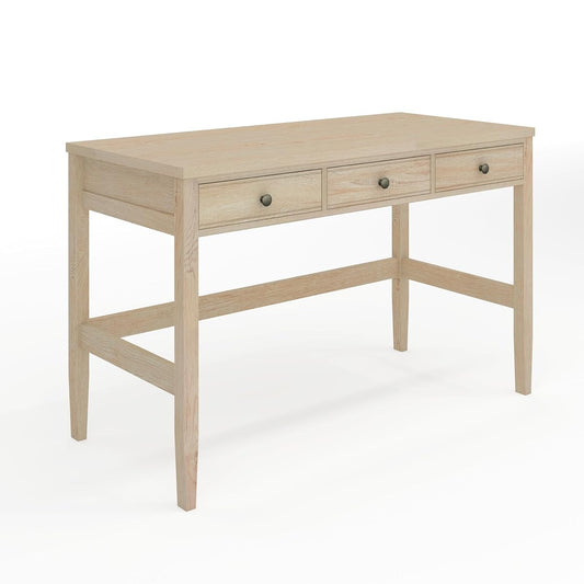 Rhett 3 Drawer Home Office Desk, Light Natural