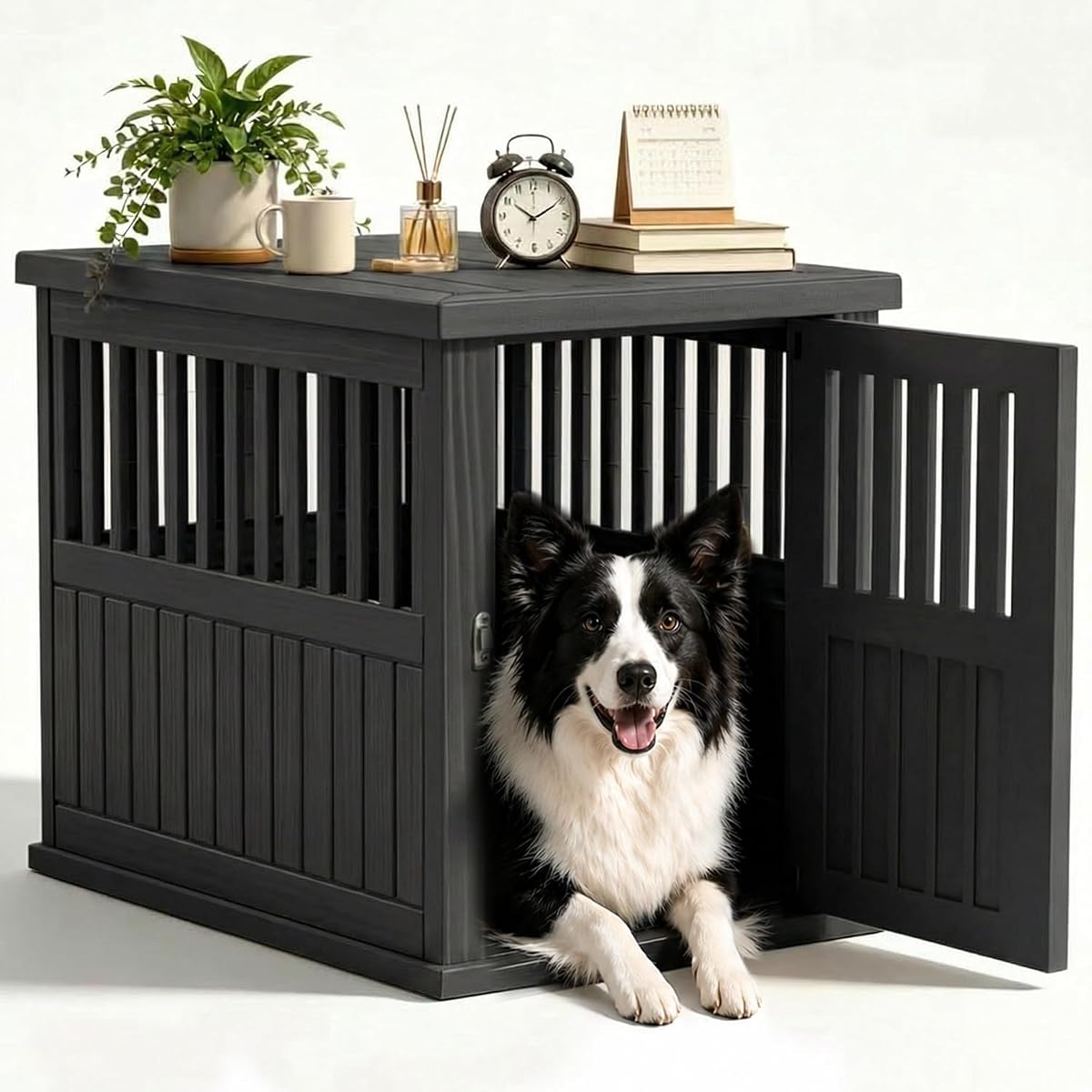 Dog Crate Furniture, Black, 29.65 * 21.34 * 25.28