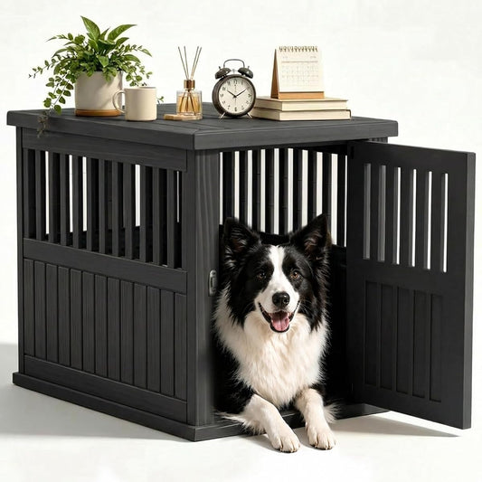 Dog Crate Furniture, Black, 29.65 * 21.34 * 25.28