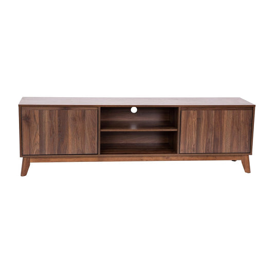 Hatfield Mid-Century Modern TV Stand For 65+ Inch TV's, Walnut Laminate Finish