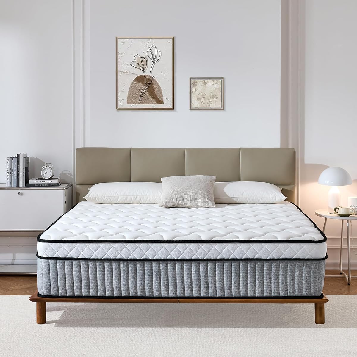 Omblix Queen Mattress, 12 Inch Queen Size Mattress,Hybrid Mattresses in a Box with Memory Foam and Individual Pocketed Coil,CertiPUR-US,Medium Firm & Pressure Relief