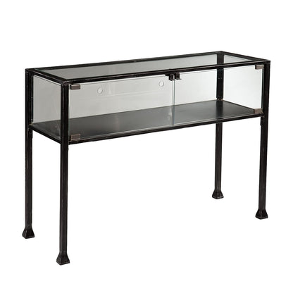 Terrarium Display Console - Transitional Design, Black Finish - Ideal for Entryway, Living Room (CK8863)