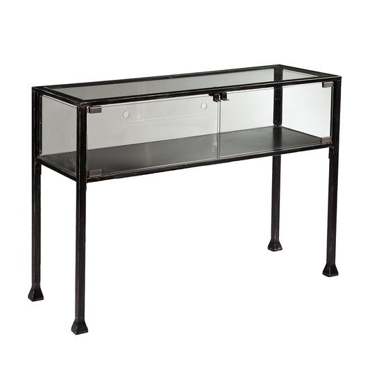 Terrarium Display Console - Transitional Design, Black Finish - Ideal for Entryway, Living Room (CK8863)