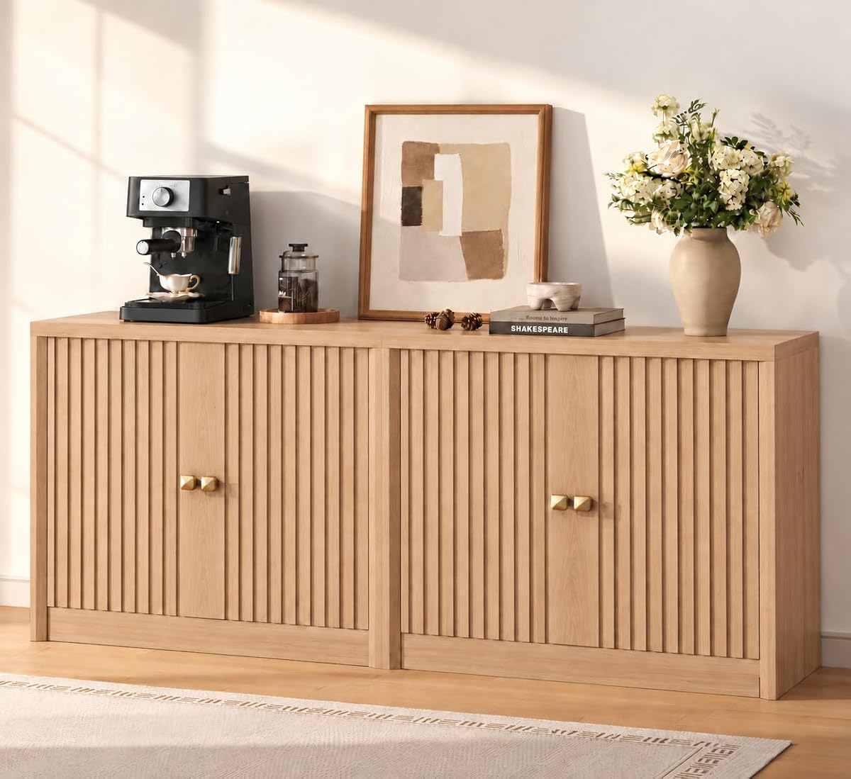 63" Sideboard Buffet Cabinets Set of 2 with Storage