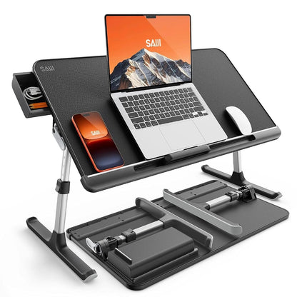 Laptop Bed Tray Table - Adjustable Lap Desk for Couch (Dark Black)