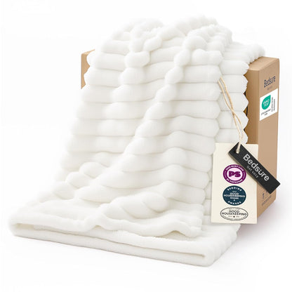 GentleSoft White Throw Blanket for Couch
