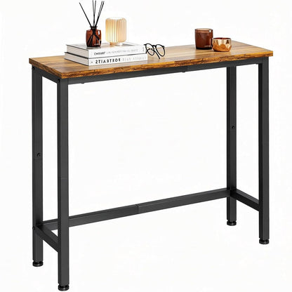 29.5 Inch Narrow Console Table, Small Entryway Table with Metal Frame, Skinny Sofa Table for Living Room Hallway Bedroom Foyer, Slim Hallway Shelf, Modern Entryway Furniture, Rustic Brown