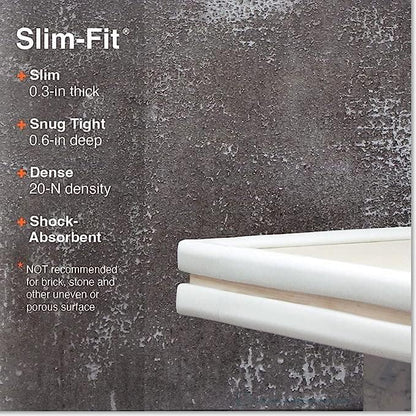Slimfit Corner Edge Protector for Baby Proofing (Small 15ft Edge 4 Corners), Furniture Safety Bumper Guard, Soft NBR Rubber Foam, 3M Adhesive, Oyster White (Off White)