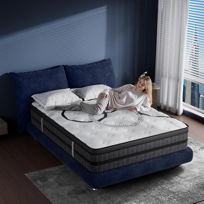 Queen Mattress 12 Inch Hybrid Queen Size Mattress in a Box Medium Firm New