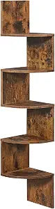 Corner Shelf Wall Mount, 5-Tier Floating Corner Bookshelf, view 2