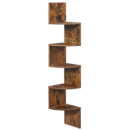 Corner Shelf Wall Mount, 5-Tier Floating Corner Bookshelf