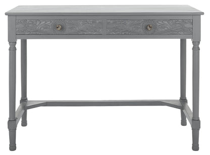 SAFAVIEH Home Collection Ryleigh Distressed Grey 2-Drawer Computer Table Office Desk