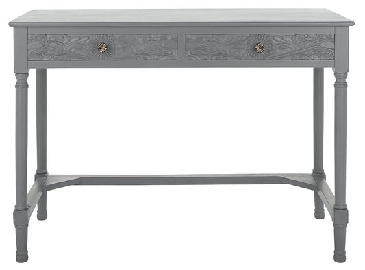 SAFAVIEH Home Collection Ryleigh Distressed Grey 2-Drawer Computer Table Office Desk