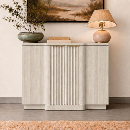 Fluted Buffet Cabinet with Storage, 31.5" Accent Sideboard Credenza