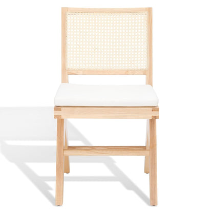 SAFAVIEH Couture Collection Colette Tropical Coastal Natural Solid Wood Rattan Dining Chair Set of 2